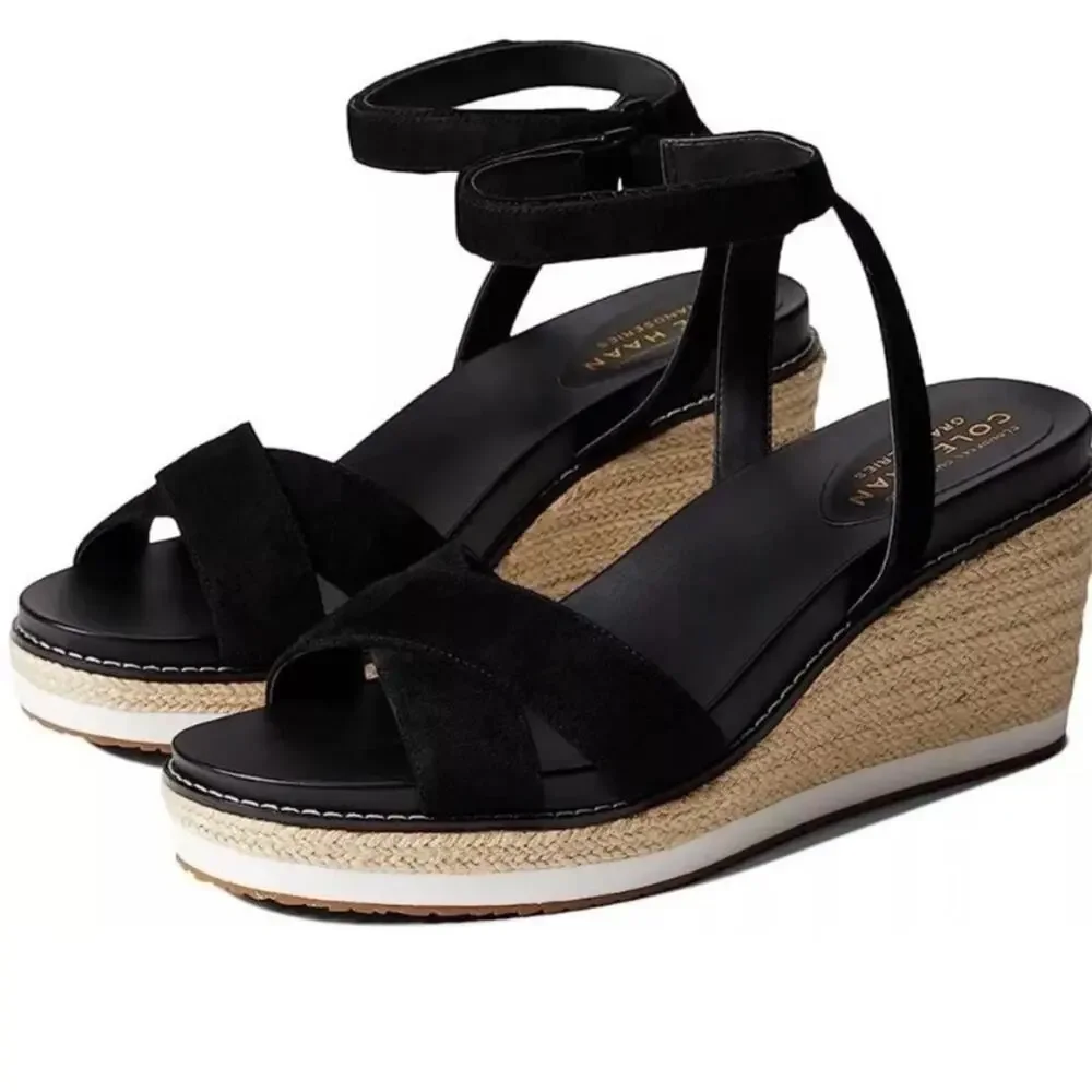 Womens Cole Haan Espadrille Wedge Ssandal Size 6.5